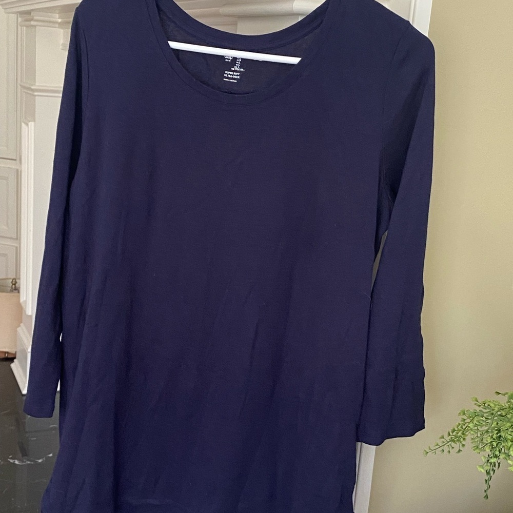 GAP 3/4 Length Sleeve Navy Blue T-shirt NEW Large